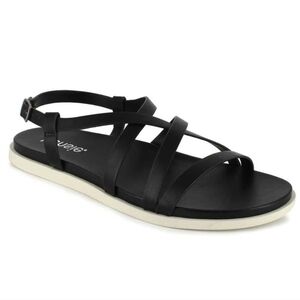 Kensie Idalia Strappy Black Sandals with White Cushioned Platforms Size 9